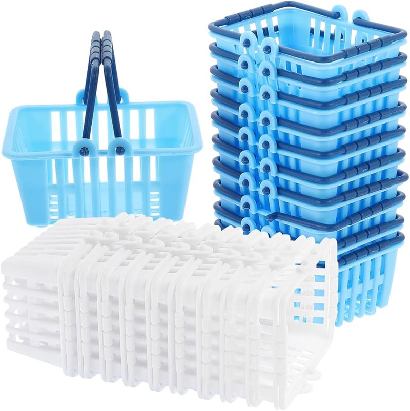 20 قطعة من مجموعة سلة التسوق المصغرة لتخزين المنزل والمكتب وديكور لعب الأدوار - Image 1